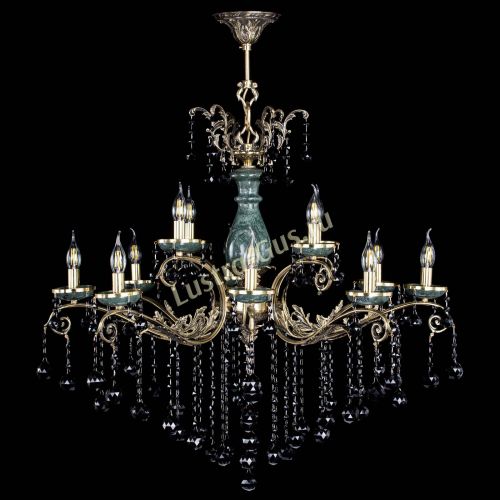 Люстра бронзовая Алфея Малахит №12 шар черная в Подольске Люстра бронзовая Алфея Малахит №12 шар черная в Подольске