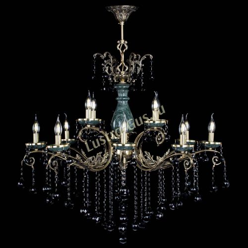 Люстра бронзовая Алфея Малахит №12 шар черная в Подольске Гусь Хрустальный