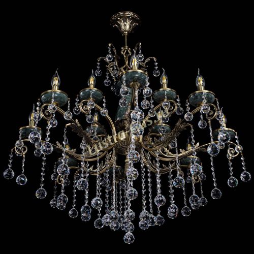 Люстра бронзовая Алфея Малахит №12 шар в Подольске Гусь Хрустальный