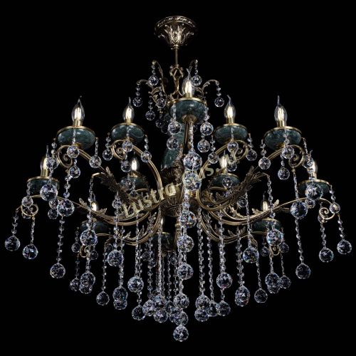 Люстра бронзовая Алфея Малахит №12 шар в Подольске Гусь Хрустальный