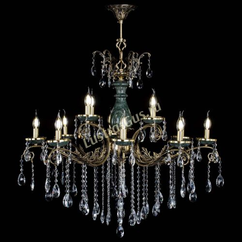 Люстра бронзовая Алфея Малахит №12 журавлик в Подольске Гусь Хрустальный