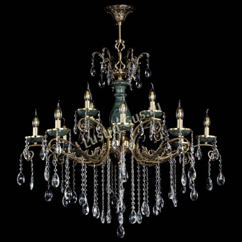 Люстра бронзовая Алфея Малахит №12 журавлик в Подольске Гусь Хрустальный