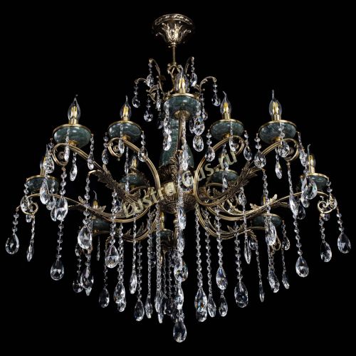 Люстра бронзовая Алфея Малахит №12 журавлик в Подольске Гусь Хрустальный