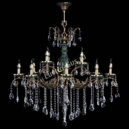 Люстра бронзовая Алфея Малахит №12 звездочка в Подольске Гусь Хрустальный