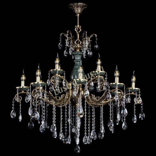 Люстра бронзовая Алфея Малахит №12 звездочка в Подольске Гусь Хрустальный