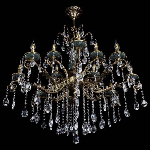 Люстра бронзовая Алфея Малахит №12 звездочка в Подольске Гусь Хрустальный