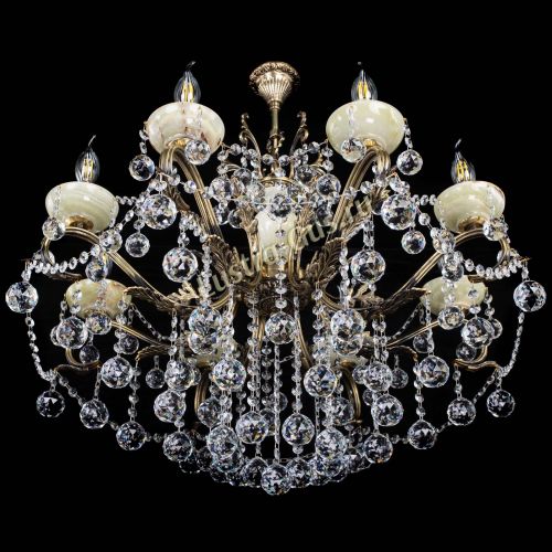 Люстра бронзовая Алфея Оникс №8 шары в Подольске Гусь Хрустальный