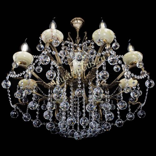 Люстра бронзовая Алфея Оникс №8 шары в Подольске Гусь Хрустальный