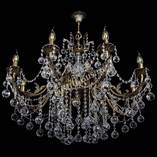 Люстра бронзовая Кассандра Алфея №8/1 шар в Подольске Гусь Хрустальный