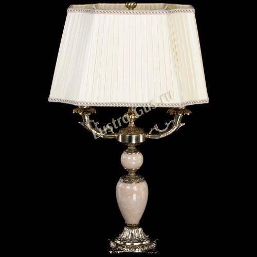 Бронзовая настольная лампа Антик №2 с камнем в Подольске Гусь Хрустальный