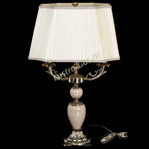 Бронзовая настольная лампа Антик №2 с камнем в Подольске Гусь Хрустальный