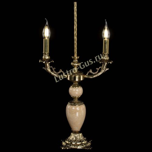 Бронзовая настольная лампа Антик №2 с камнем в Подольске Гусь Хрустальный