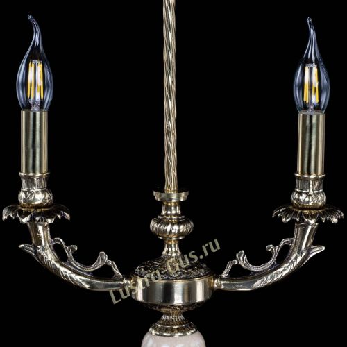 Бронзовая настольная лампа Антик №2 с камнем в Подольске Гусь Хрустальный