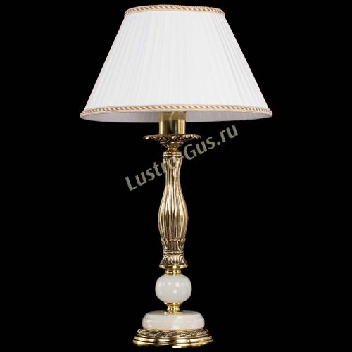 Бронзовая настольная лампа Оникс №1 с абажуром в Подольске Гусь Хрустальный