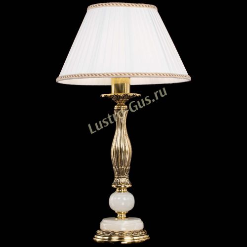Бронзовая настольная лампа Оникс №1 с абажуром в Подольске Гусь Хрустальный