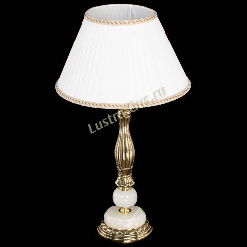 Бронзовая настольная лампа Оникс №1 с абажуром в Подольске Гусь Хрустальный