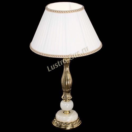 Бронзовая настольная лампа Оникс №1 с абажуром в Подольске Гусь Хрустальный