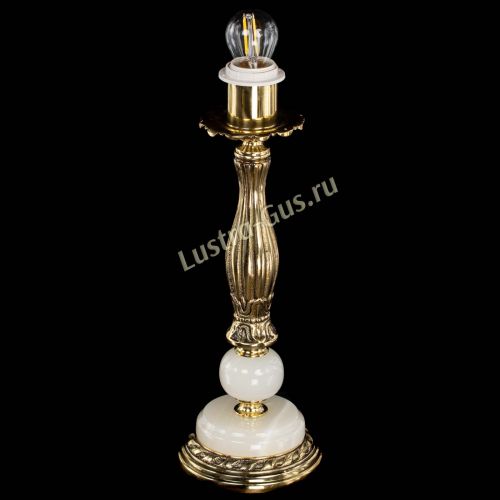 Бронзовая настольная лампа Оникс №1 с абажуром в Подольске Гусь Хрустальный