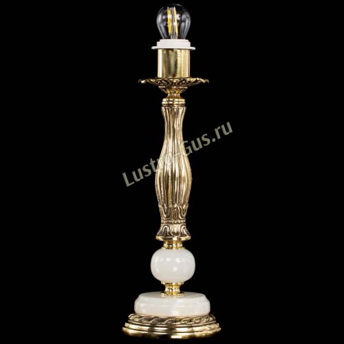 Бронзовая настольная лампа Оникс №1 с абажуром в Подольске Гусь Хрустальный