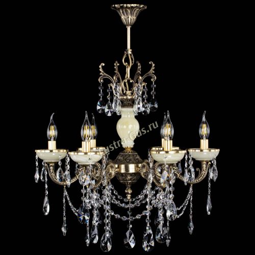 Люстра бронзовая Оникс белый №6/1 лучик в Подольске Гусь Хрустальный