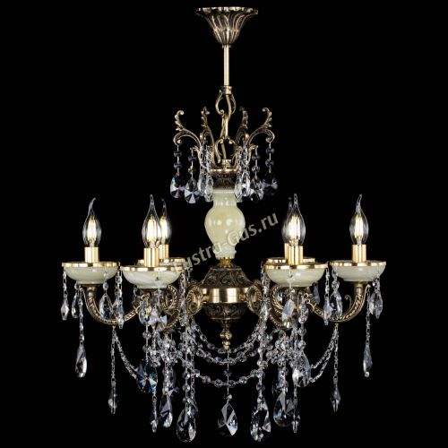 Люстра бронзовая Оникс белый №6/1 лучик в Подольске Гусь Хрустальный