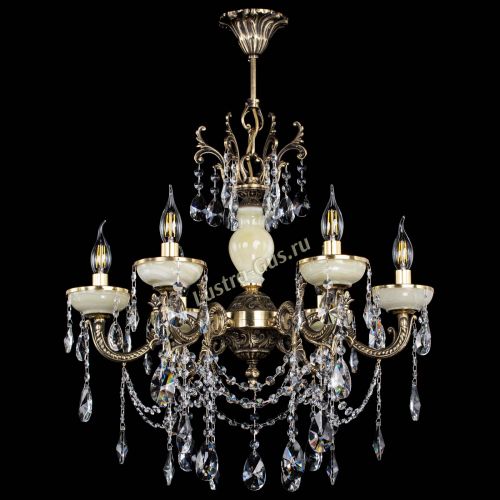 Люстра бронзовая Оникс белый №6/1 лучик в Подольске Гусь Хрустальный