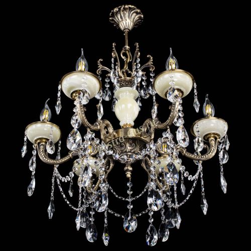 Люстра бронзовая Оникс белый №6/1 лучик в Подольске Гусь Хрустальный