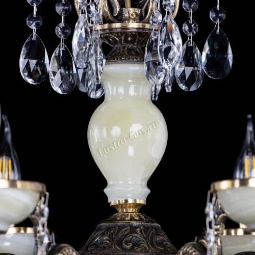 Люстра бронзовая Оникс белый №6/1 шар в Подольске Гусь Хрустальный