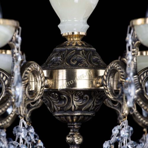 Люстра бронзовая Оникс белый №6/1 шар в Подольске Гусь Хрустальный