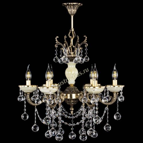 Люстра бронзовая Оникс белый №6/1 шар в Подольске Гусь Хрустальный