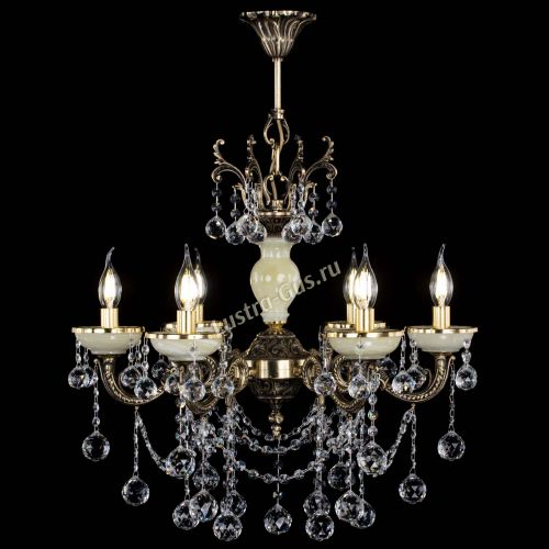 Люстра бронзовая Оникс белый №6/1 шар в Подольске Гусь Хрустальный
