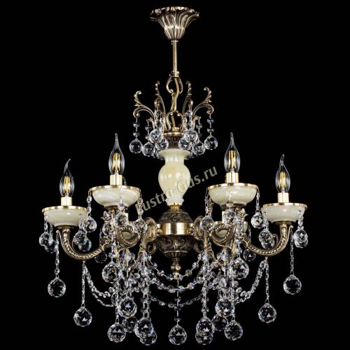 Люстра бронзовая Оникс белый №6/1 шар в Подольске Гусь Хрустальный