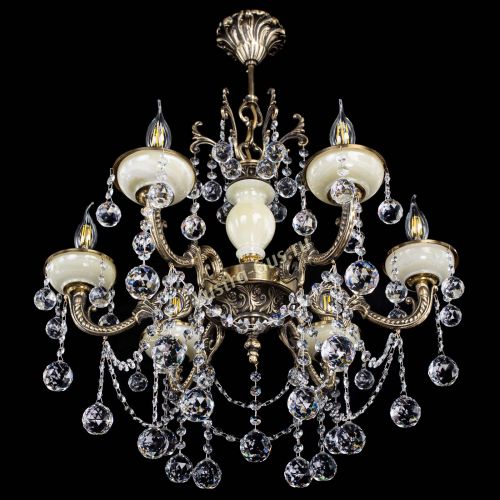 Люстра бронзовая Оникс белый №6/1 шар в Подольске Гусь Хрустальный