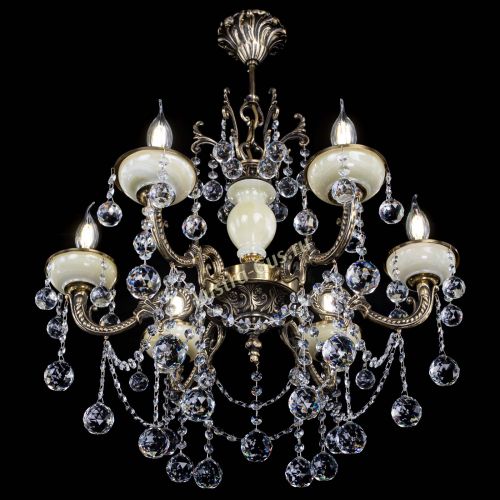 Люстра бронзовая Оникс белый №6/1 шар в Подольске Гусь Хрустальный