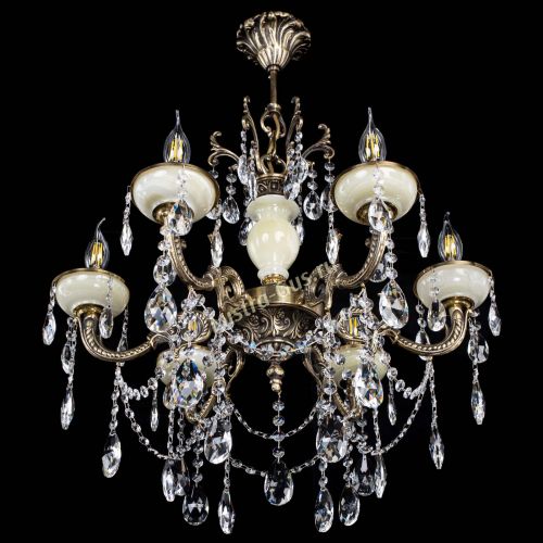 Люстра бронзовая Оникс белый №6/1 журавлик в Подольске Гусь Хрустальный