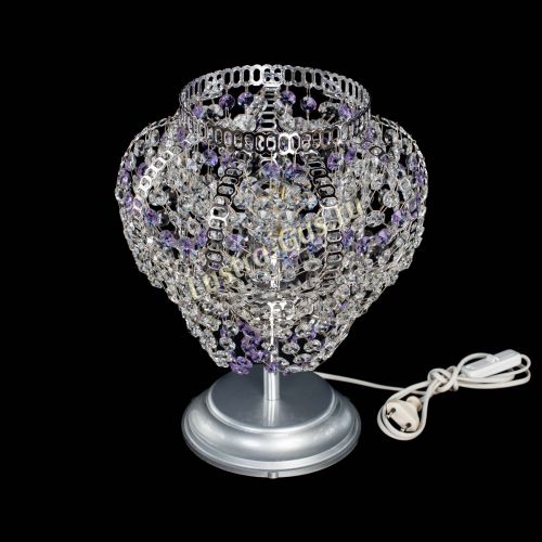 Настольная лампа Альфа №1 фиолетовая в Подольске Гусь Хрустальный