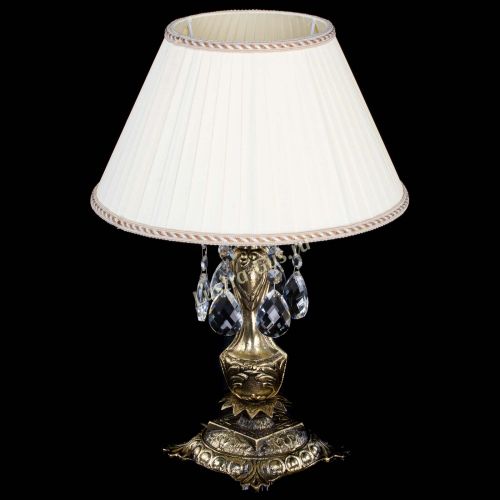 Бронзовая настольная лампа Антик №1 Баден с абажуром в Подольске Гусь Хрустальный
