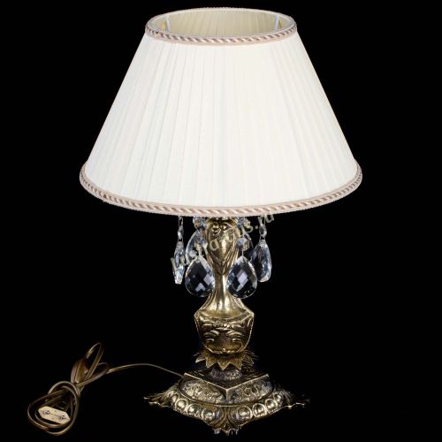 Бронзовая настольная лампа Антик №1 Баден с абажуром в Подольске Гусь Хрустальный