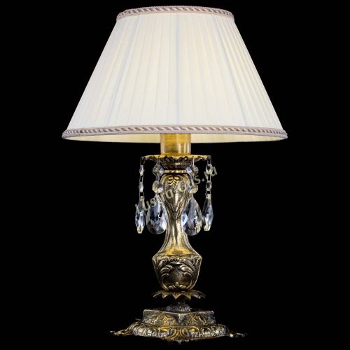 Бронзовая настольная лампа Антик №1 Журавлик с абажуром в Подольске Гусь Хрустальный