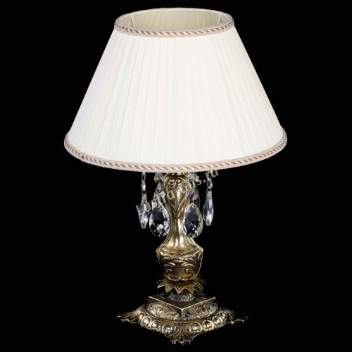 Бронзовая настольная лампа Антик №1 Журавлик с абажуром в Подольске Гусь Хрустальный