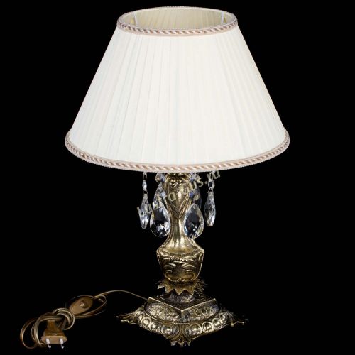 Бронзовая настольная лампа Антик №1 Журавлик с абажуром в Подольске Гусь Хрустальный