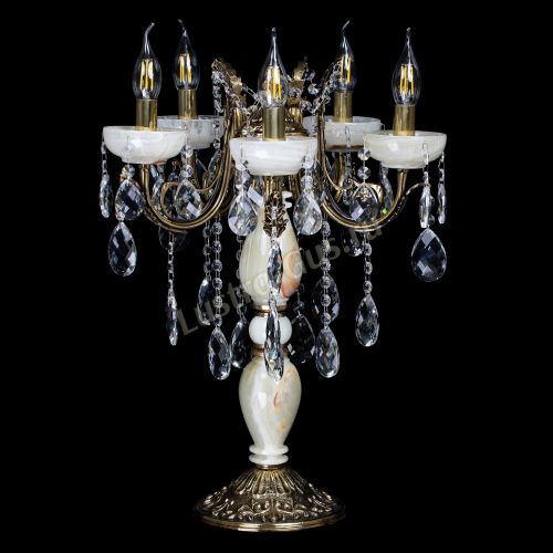 Настольная лампа Антик №5 с камнем в Подольске Гусь Хрустальный