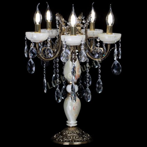 Настольная лампа Антик №5 с камнем в Подольске Гусь Хрустальный