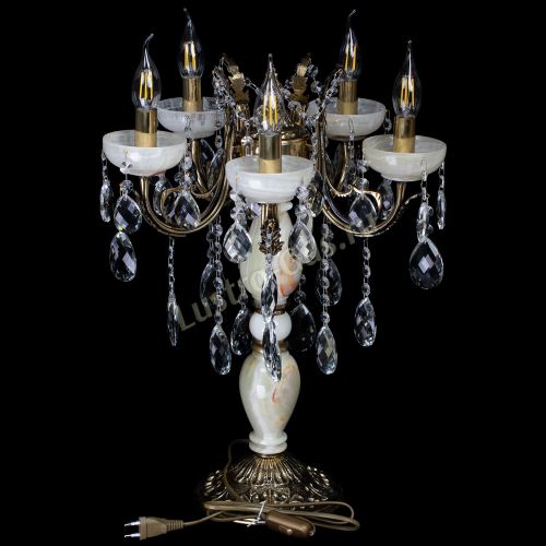 Настольная лампа Антик №5 с камнем в Подольске Гусь Хрустальный