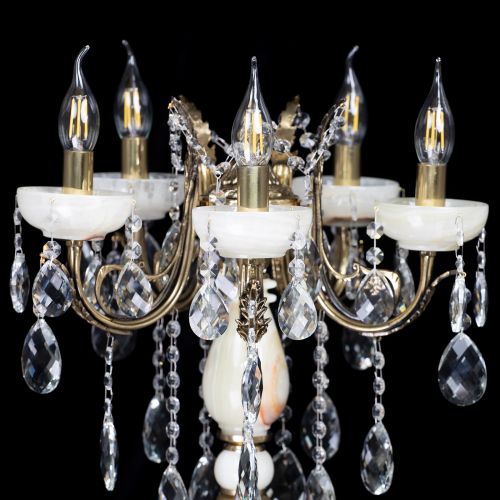 Настольная лампа Антик №5 с камнем в Подольске Гусь Хрустальный