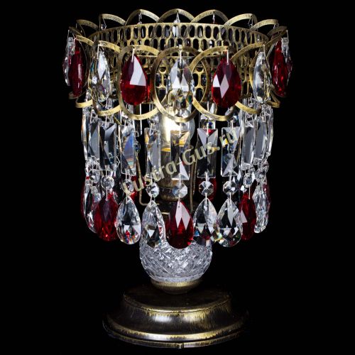 Настольная лампа Астра №1 под бронзу Красная в Подольске Гусь Хрустальный