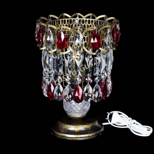 Настольная лампа Астра №1 под бронзу Красная в Подольске Гусь Хрустальный