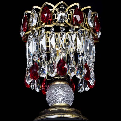 Настольная лампа Астра №1 под бронзу Красная в Подольске Гусь Хрустальный