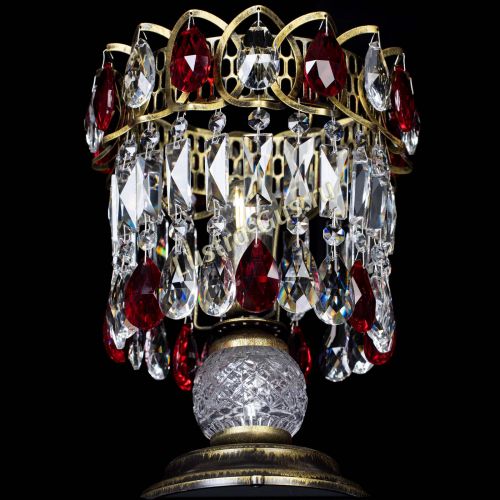 Настольная лампа Астра №1 под бронзу Красная в Подольске Гусь Хрустальный