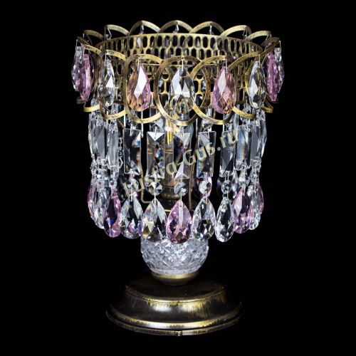 Настольная лампа Астра №1 под бронзу Розовая в Подольске Гусь Хрустальный